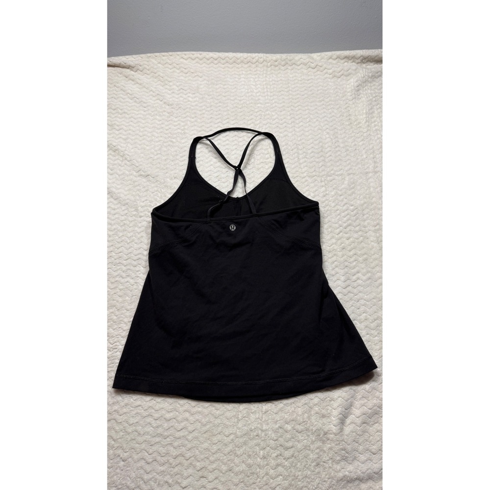 Lululemon Power Y Tank Top Black Size 8 Built-in Shelf Bra Yoga Cami 4867